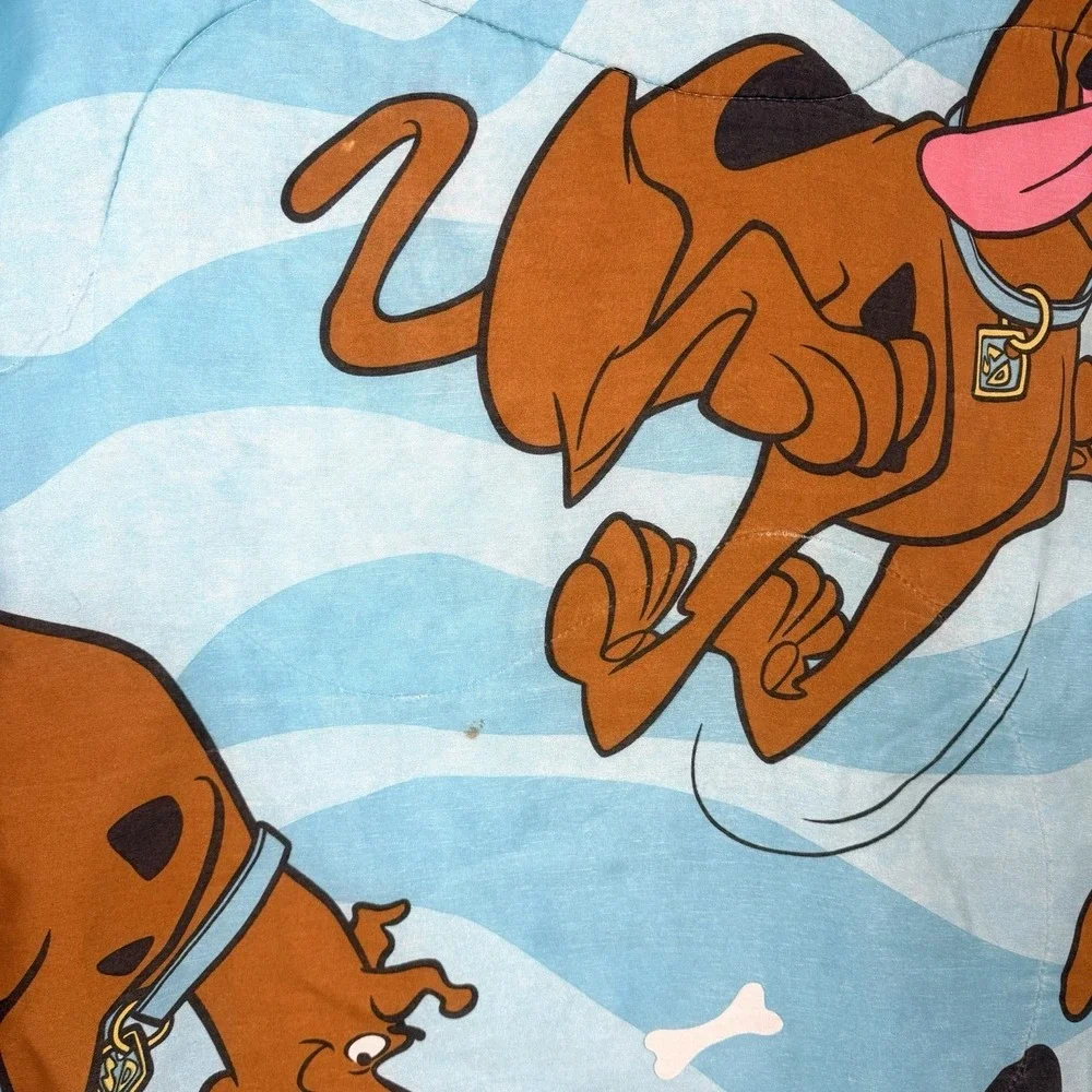 VTG‎ 90s Scooby Doo Blanket Twin Comforter *Flaws* Shaggy Blue